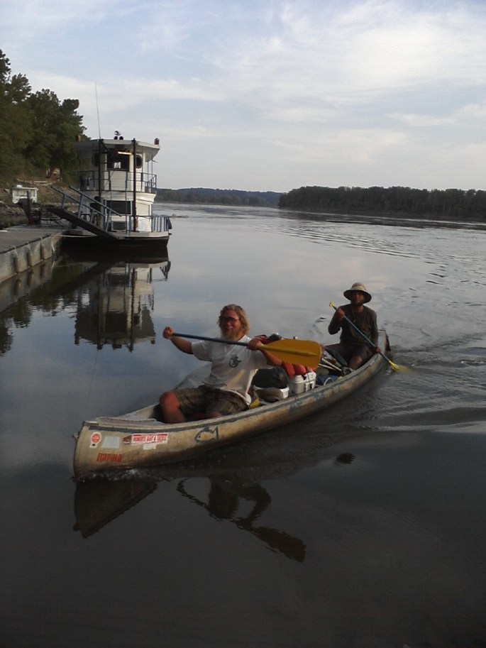 Tom and Tyler from Great Falls, MT. Paddled from Great Falls to New Orleans.