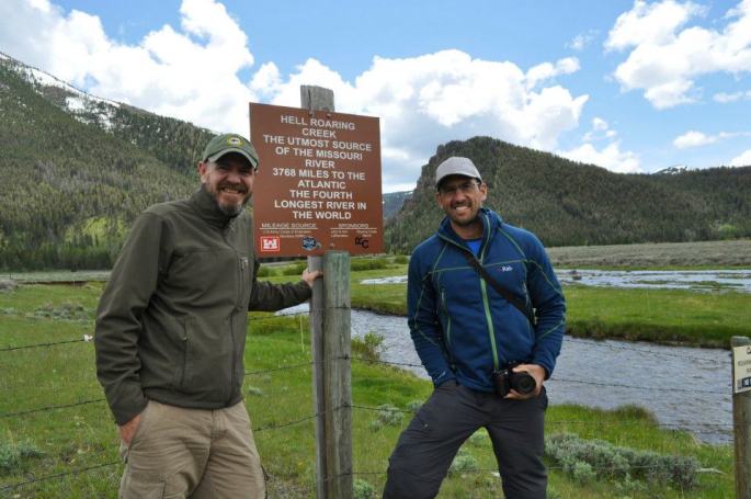 Norm Miller (left) and Mark Kalch (right) at Hell Roaring Creek in June 2012