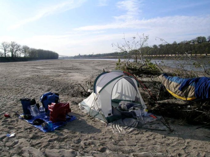 Norm Miller Campsite from his Lewis and Clark Bicentennial paddle UP the Missouri River-2004