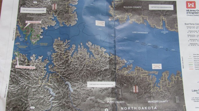 Army Corps of Engineers Map - Lake Sakakawea, North Dakota