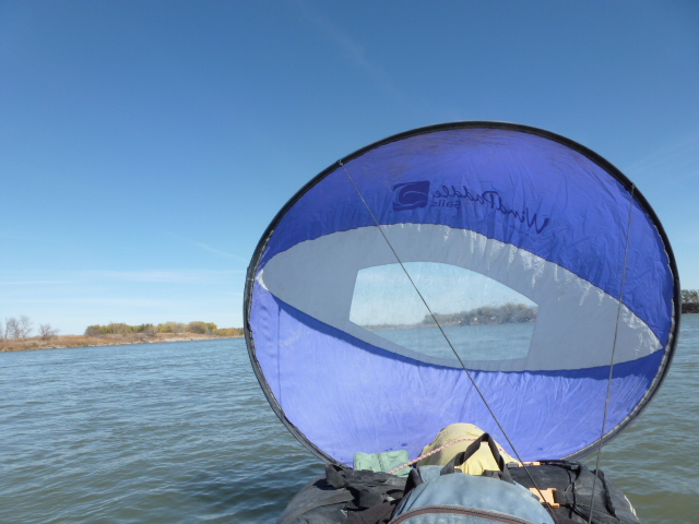 Dom Liboiron using his sail.