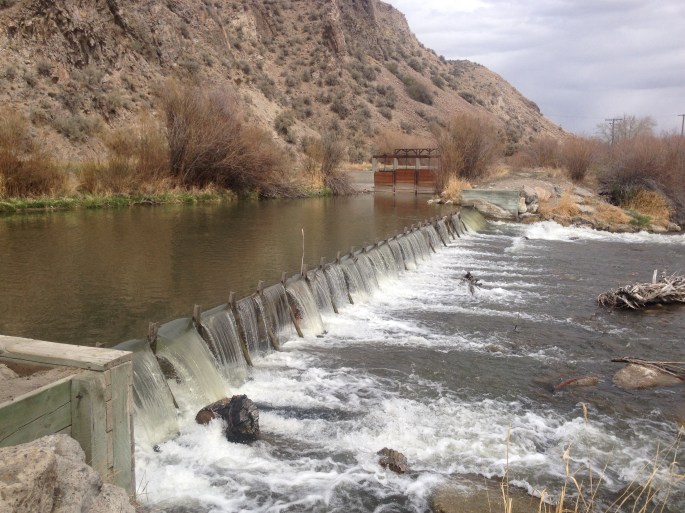 Diversion dams force me to unload, carry stuff to the other side, place my boat on my wheeleez, pull it over, reload stuff, and take off again.  This particular easy portage took me an hour and a half.