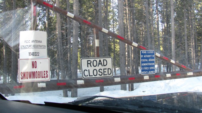 Sawtelle Peak FAA Road gate.