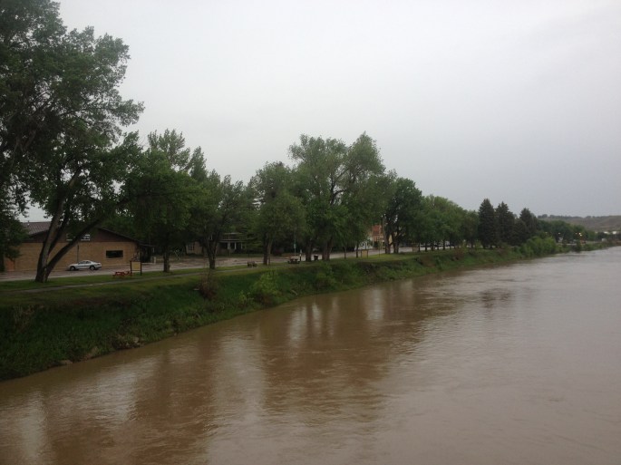 Here is a view of the riverfront levee from the walking bridge.