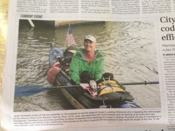 My landing at Cooper's Landing made it in the Columbia Daily Tribune.