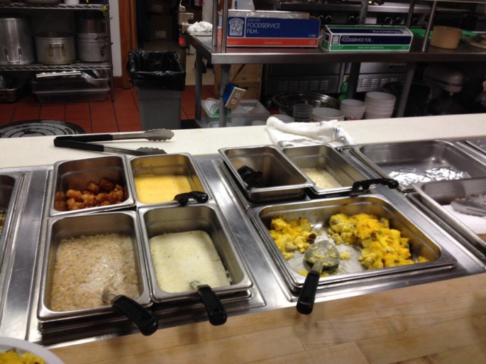 A tiny portion of the breakfast offered to us by the Pilottown crew.