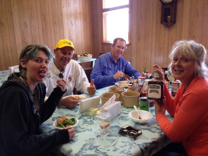 The Pilottown crew directed us to the back room where we feasted. From sadness to gladness, comfort on many levels.