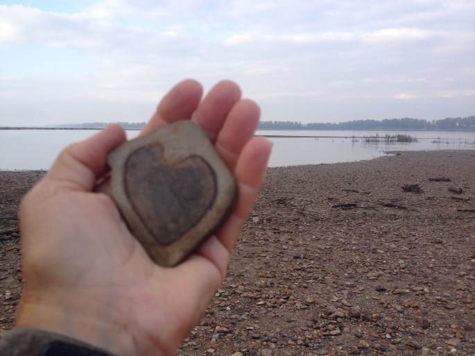 A very special heart stone found just below the Ohio River confluence