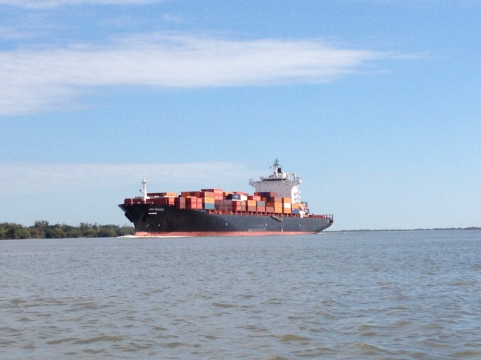 Sharing the Mississippi River with tankers and freighters, always keeping one eye in front and one eye to the rear. They are quiet vessels.