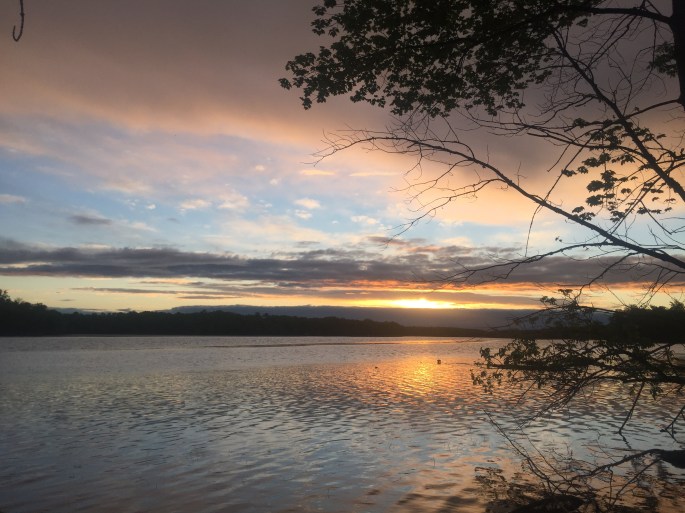 Sunrise camped on an island. So lovely to wake up to.